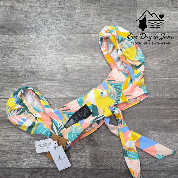 Volcom Tie Back Ruffle Bikini Top Size XS - Picture 6 of 6